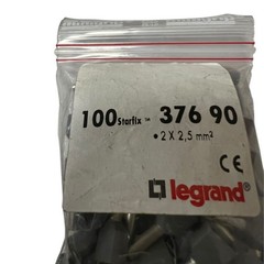 100 Pcs LEGRAND 037690 Insulated Cable End Cap 2×2.5mm² Starfix