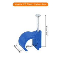 50Pcs Cable Wire Clips, Nail in Cable Clips 16mm/0.63″, Blue
