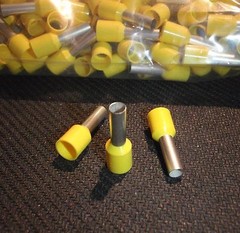 500PC WIRE CORD END FERRULE CRIMP YELLOW 22-20 AWG E0508