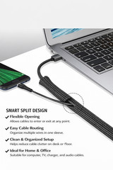 Cable Sleeve Split Wire Loom Cord Protector Cable Management for TV PC USB
