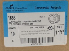 *Lot of 10* Cooper Crouse-Hinds 1653 1-1/4″ EMT Compression Connector – NEW S…