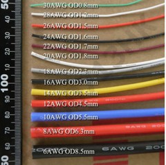 14/16/18/20/22/24/26/28/30AWG UL Strand Wire Silicone Flexible Cables 0.08mm