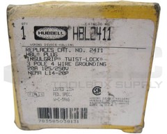 NEW HUBBELL HBL2411 TWIST LOCK MALE PLUG 3 POLE 20A 125/250V *READ*
