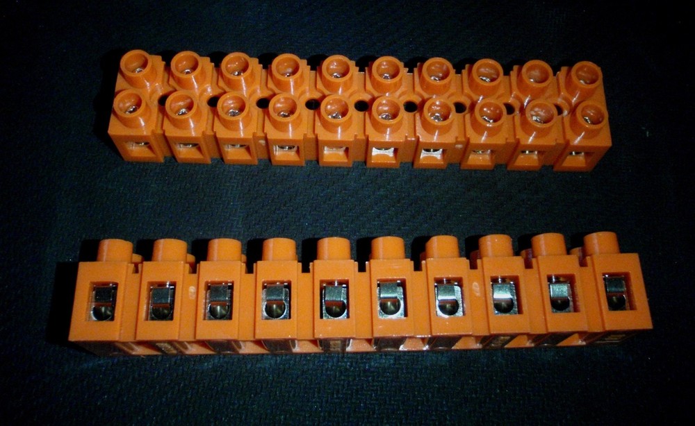 2PC WIRE TERMINAL BLOCK STRIP #22-14 AWG 10 POLE 25A H2519-10