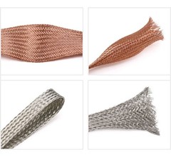 Tinned/Bare Copper Flat Wire Metal Shielding Braided Sleeving Wide Ground Strap