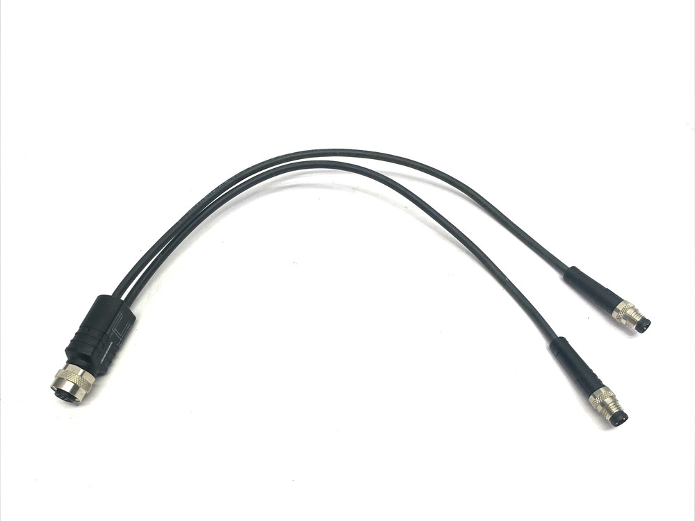 Escha YK-FK4M12-2AL-SSP3-0,3/0,3/S370 Splitter Y-Cable M12 to Dual M8, 8075852