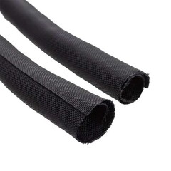 5FT Split Braided Cable Sleeve Self Wrap Wire Loom Cord Management Protector