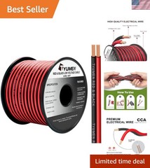 100FT 12/2 Gauge 2pin 2 Color Red Black Cable Hookup Electrical Wire LED Stri…