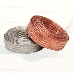 Braided Fabric Cable Flat Pure Copper / Tinned Copper Shield Braided Sleeve Wire