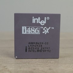 Intel 486 SX 33MHZ A80486SX-33 i486 CPU Processor Vintage Gold