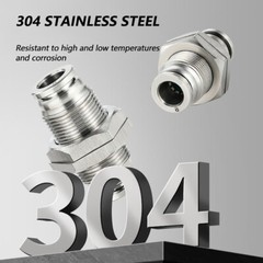 Pneumatic Push-in Fittings Tube Hose Bulkhead Connector A2 Stainless PM 4-16mm