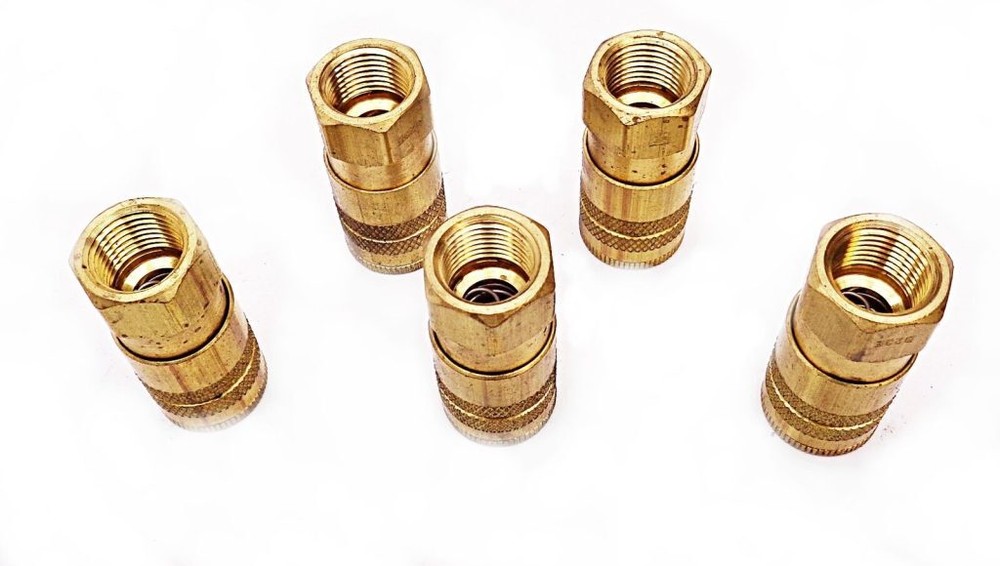 LOT OF 5 NEW PARKER B23E BRASS COUPLER 3/8″ NPTF