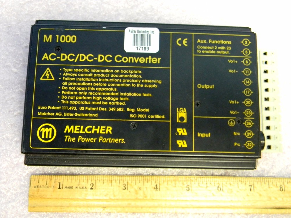 MELCHER M1000 AC-DC/DC-DC Converter With Connector