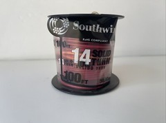 Southwire Simpull THHN or THWN2, 14 Gauge THHN Solid Wire, 100′ per Roll, Red