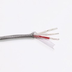 PT100 3Core Glass Fiber Shielded Cable Compensation Wire Silver Plated 3*7*0.2mm