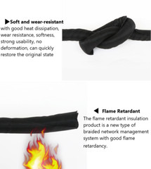 Black Braided Split Cable Hose Sleeve Wire Loom Tube Pipe SelfClosing Protection