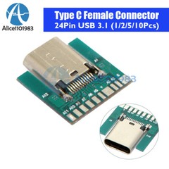 1-10PCS 24Pin USB 3.1 Type C Female Plug Socket Connector SMT Type PCB Board