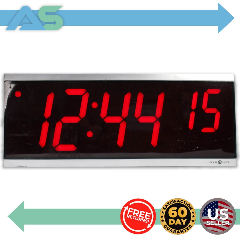 Pyramid DIG46 TimeTrax Sync PoE LED Wall Clock Red 4″ 6-Digit | SED4R6LDRS