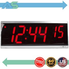Pyramid DIG46 TimeTrax Sync PoE LED Wall Clock Red 4″ 6-Digit | SED4R6LDRS