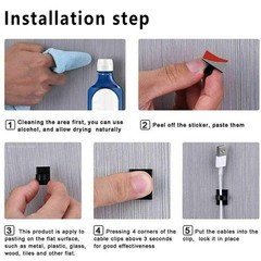 10/50PCS Cable Clips Cord Organizer Wire Holder Cable Management Adhesive Clips