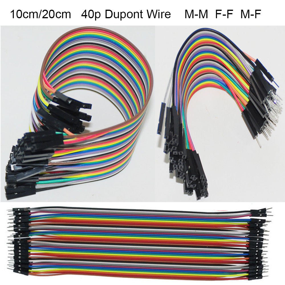 10/20cm 40p Dupont Jumper Wire M-M F-F M-F Cable Connector 2.54mm Test Line