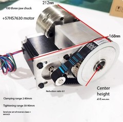 CNC Engraving Machine Rotary Table Fourth Axis 80/100 Chuck Tailstock Spindle