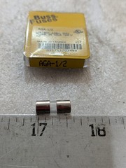 Bussmann AGA-1/2 Fast-Acting Glass Fuse 1/2A 250V Pack of 5 Electronic