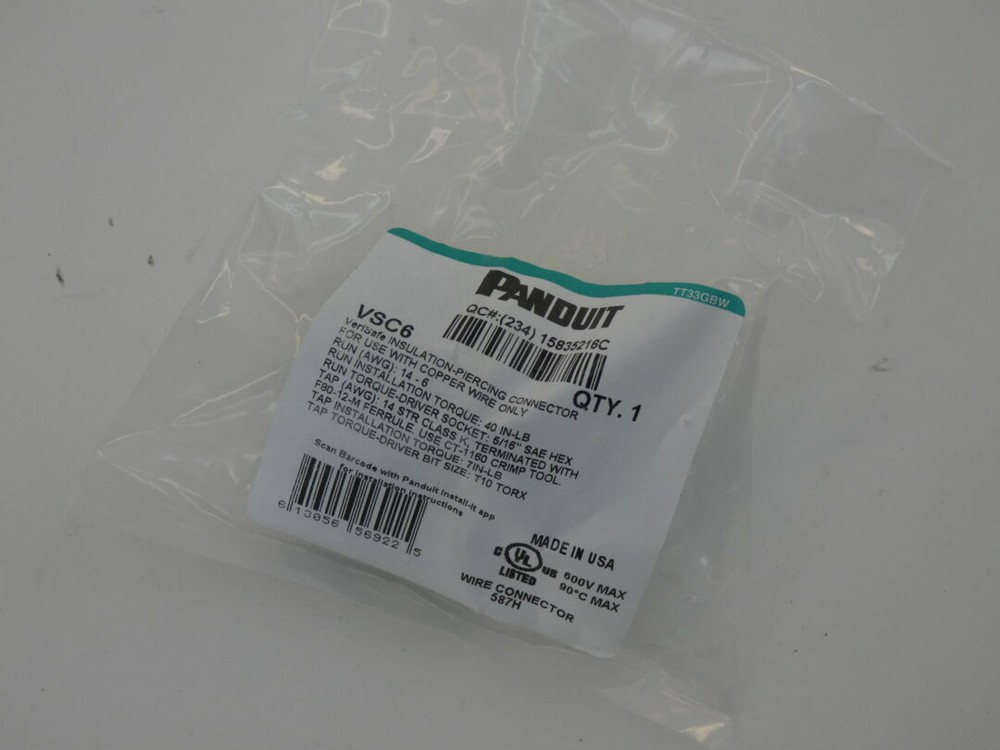 Panduit VSC6 VeriSafe Insulation-Piercing Connector – NEW Surplus!