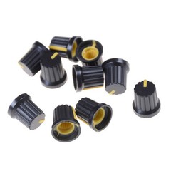 10x Potentiometer Switch Knob Cap Hole Dia 6mm Volume Control Rotary Knob Cap.N8