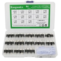 Raogoodcx 84Pcs 14 Value L7805-LM317 Voltage Regulator Transistor Assortment Kit