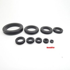 Black Blanking Wiring Grommets Rubber Open Grommet Blind Cable Hole 5mm 6mm-28mm