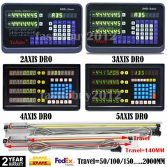 ToAuto Digital Readout DRO Display 5µm Linear Scale Glass Sensor Lathe Mill EDM