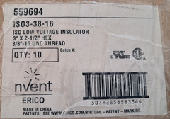 NEW (10 Pcs) Nvent / Eriflex 559694 ISO3-38-16 3/8-16×5/8” insulators 3″ stand