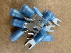 (10pcs) Amp TE Connectivity 328281 Blue Nylon Insulated Terminal Spade