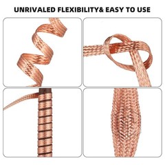 Pure Copper Braid Cable Flat Width 2mm-28mm Bare Copper Braid Wire Ground Lead