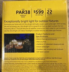 LED Outdoor Flood Light Bulb,Par38,Warm White Frosted,32-Watts,3000 Lumens -3766