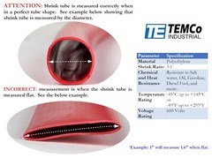 2 Lot TEMCo 1/4″ Marine Heat Shrink Tube 3:1 Adhesive Glue Lined 12″ long RED