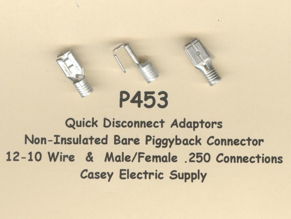 25 Bare Non Insulated PIGGYBACK Terminal Connectors #12-10 Gauge Wire AWG .250