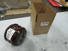 Westinghouse Ceramic Insulator 4.5″ Dia X 3.5″ W/ 4 3/8″ Tapped Holes Both Ends