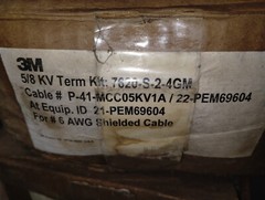 3M 7620-S-2-4GM 3M Cold Shrink 5/8 KV Termination Kit 6AWG Shielded Cable 90 DAY