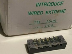 WIRE TERMINAL BLOCK STRIP 15 AMP 6 POLE, 2 PC LOT, TB1506