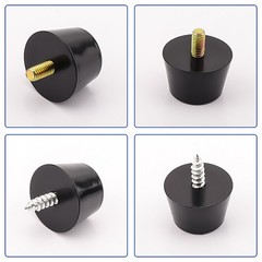 Black/White Round Rubber Feet Instrument Case Feet With Steel Washer Duty Foot