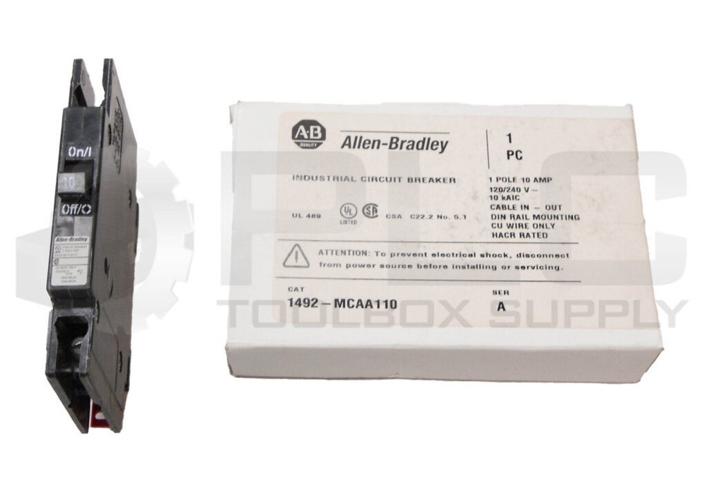 NEW ALLEN BRADLEY 1492-MCAA110 /A INDUSTRIAL CIRCUIT BREAKER 10A 120/240V 1 POLE