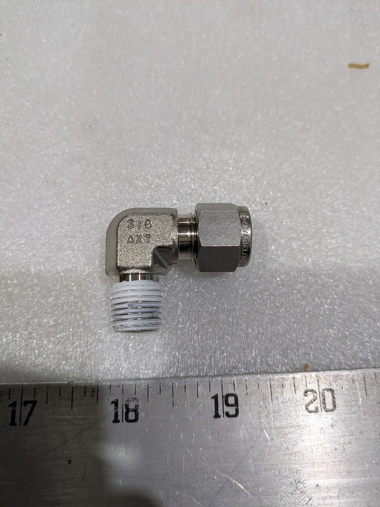 SWAGELOK 90 ELBOW CONNECTOR PLUG, 1/8 NPT,SH,SST 316 AX7 LOT OF 4 … AS IN PIC