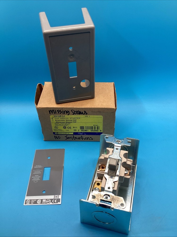 Square D 2510FG1 Manual Starter Ser A Missing Screws No Instructions NOB