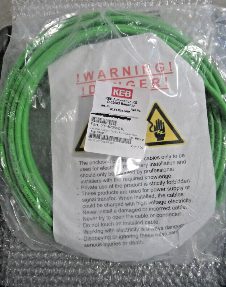 KEB 00.F4.R09-0010 ENCODER CABLE 10M for KEV Gearmotor 00FR090010