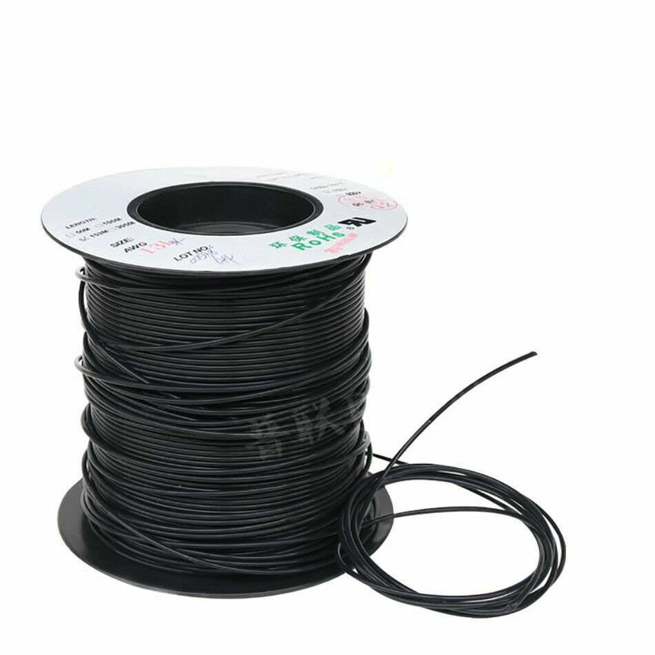 0.3-3.38mm ID 150V L-Type AWG 9/10/11/12-30L PTFE Tube Tubing Sleeve Pipe Black