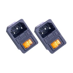 2PCS 250V 10A Rocker Switch with Fused IEC320 C14 Inlet Power Switch Connector