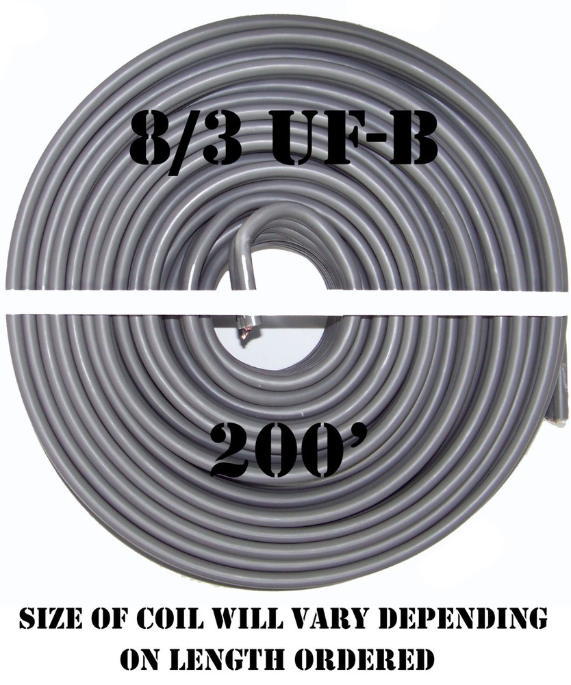 8/3 UF-B x 200′ Southwire Underground Feeder Cable