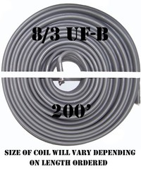 8/3 UF-B x 200′ Southwire Underground Feeder Cable